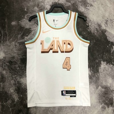 Maillot de Basket #4 Mobley Cleveland Cavaliers 22-23 city Blanc